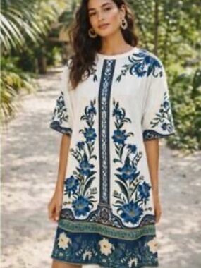 Farm Rio - 100% Cotton - T-Shirt Dress - Anthropology